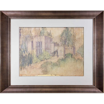 Frank Lloyd WRIGHT Lithograph "La Miniatura, Mrs. George Madison..House" w/Frame