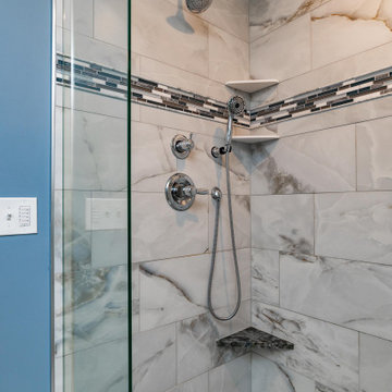 Coty Award Winning Modern Primary Accessible Bath With Lemurian Blue Granite