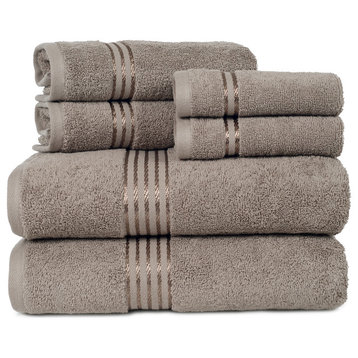 100% Cotton Hotel 6 Piece Towel Set by Lavish Home, Taupe