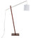Arturo Floor Lamp, Walnut Wood, Satin Nickel, White Fabric