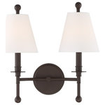 Crystorama - Riverdale 2 Light Dark Bronze Wall Mount - Both timeless and transitional, with a variety of options, the minimalist design makes the Riverdale ideal for any space in the home. Accompanied by two distinctive tail stem choices for a shorter or longer design and the selection of a glass ball or metal ball finish, this fixture is a smart choice for a hallway, bathroom, bedroom, or flanked on both sides of a fireplace. Designed with thoughtful simplicity, the Riverdale strikes the perfect balance of function and form. All style options are included in one box.
