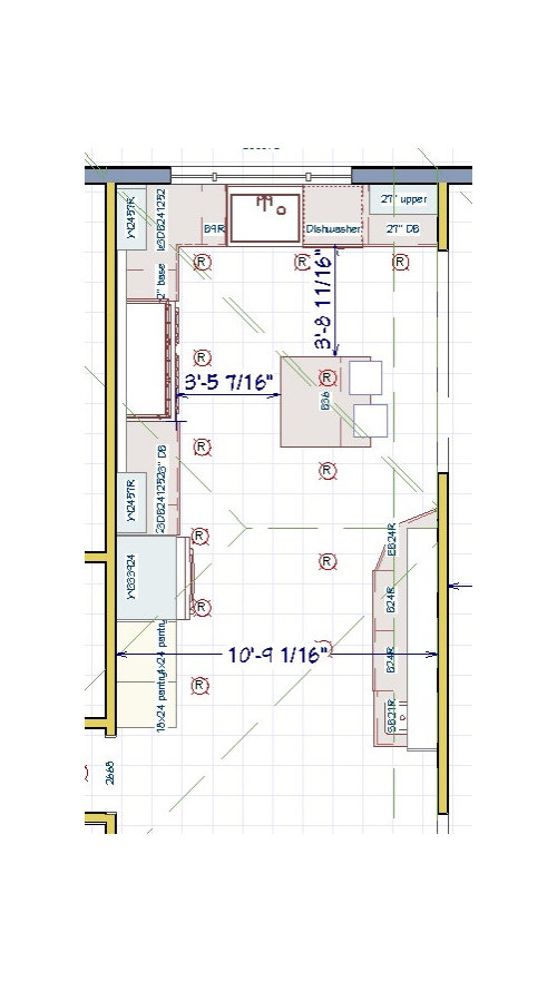 long, narrow kitchen layout