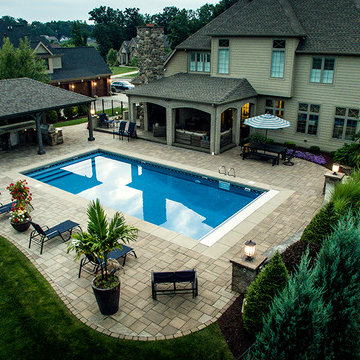 Backyard Pool Bar with Lighting