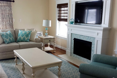Living room - coastal living room idea in Philadelphia