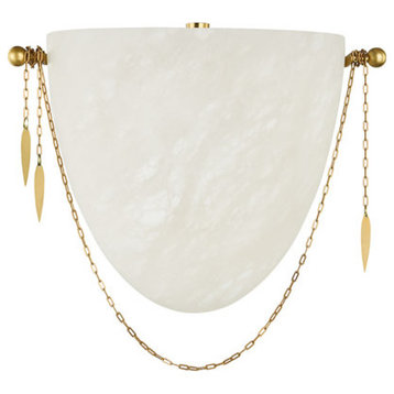 Fabriano 1 Light Wall Sconce, Vintage Polished Brass