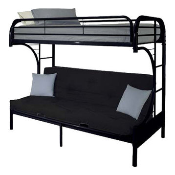 Eclipse Futon Bunk Bed, Black, Twin Over Full