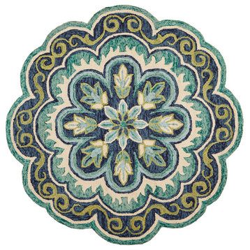 Green Gardens Area Rug, 4' Round