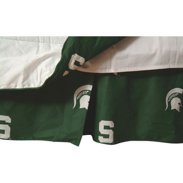 Michigan State Spartans Printed Dust Ruffle, Queen