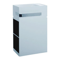 ADM Bathroom Design - ADM Rectangular Freestanding Pedestal Sink With Black Inserts, White, 20", Gloss - Bathroom Sinks