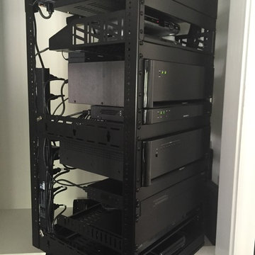Hidden Equipment rack for home automation and home audio video distribution