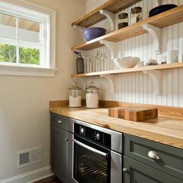 Kitchen Pantry with White Bead Board Walls