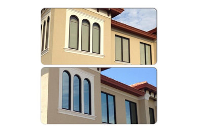 Before and after with window film