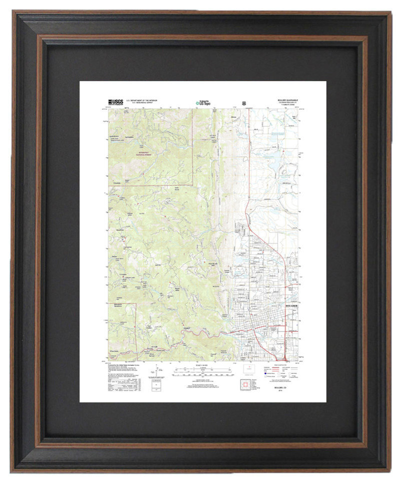 Framed Topographic Map Boulder - 5321a4f70ba6dbfa 5942 W803 H966 B1 P0 