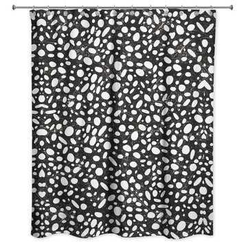 Black and White Pebble Shower Curtain