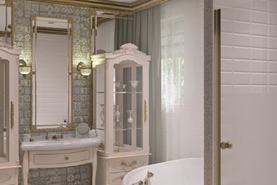 Проект ванной комнаты в современном классическом стиле