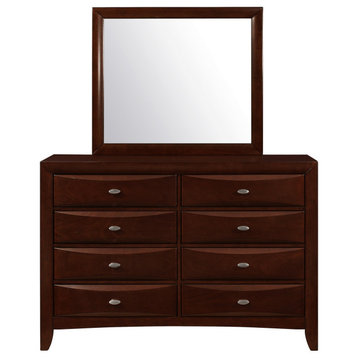 54" Cherry Solid Wood Eight Drawer Double Dresser
