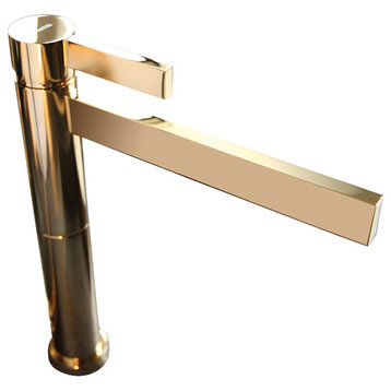 Caso Bathroom Faucet, Polished Gold, Without pop-up drain
