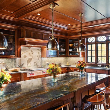 Traditional Wood Kitchen figured walnut