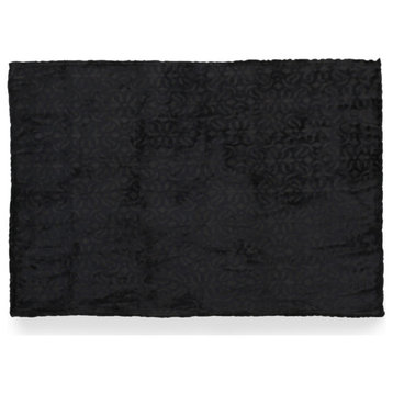 Jaiden Flannel Throw Blanket, Black