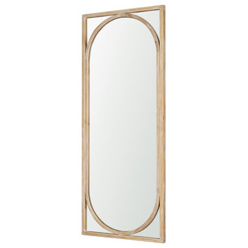 Reon Light Brown Wood Wall Mirror