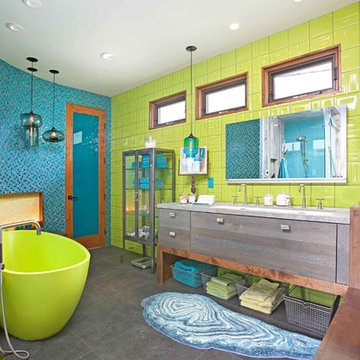 Unconventional Color Master Bathroom