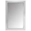 24"x36" White Mirror With Polished Metal Trim