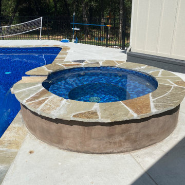 Polymer Vinyl Liner pool with concrete spa