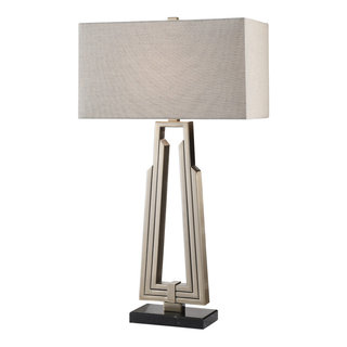 Bella Ivory Nickel Small Cordless Lamp - Made in the USA