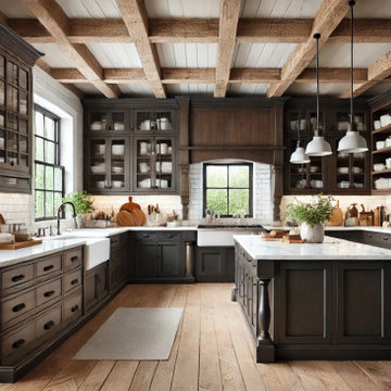 Dark Farmhouse Kitchen Cabinets