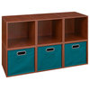 Niche Cubo Storage Set - 6 Cubes and 3 Canvas Bins- Cherry/Teal