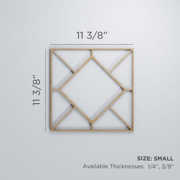 11 3/8"W x 11 3/8"H x 1/4"T Small Hudson Decorative Fretwork Wood Wall Panels, W