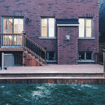 PT Brown Deck with Iron Railing in Richmond Hill