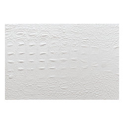 IDS Group - Ll Croconova Platin, Platinum Crocodile Synthetic Leather, White - Wallpaper