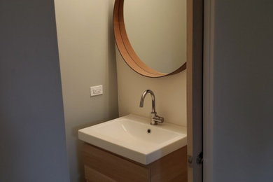 Elegant powder room photo in Chicago