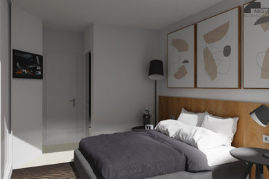 バルセロナにあるトランジショナルスタイルのおしゃれな寝室のレイアウト