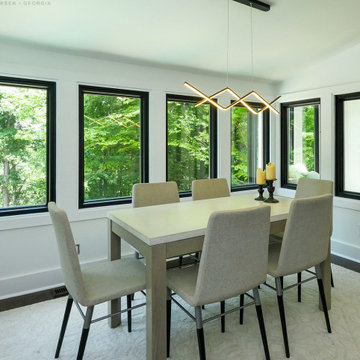Contemporary Dining Room with New Black Windows - Renewal by Andersen Georgia