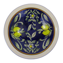 Le Souk Ceramique - Medium Stoneware Serving Bowl Citronique Design - Serving And Salad Bowls