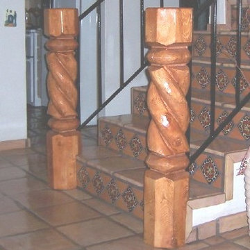 Artistic Wooden Staircase Post