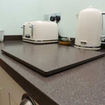 Alabaster painted Shaker Kitchen in Wedmore, Somerset