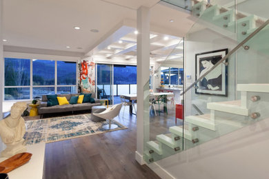 Trendy living room photo in Vancouver