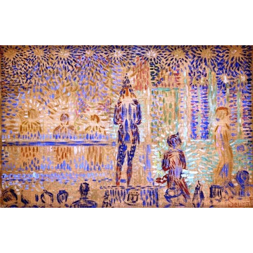 Georges Seurat Study for 'Invitation to the Sideshow' - 18" x 27" Premium Canvas