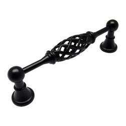 Cosmas - Cosmas 1749-5FB Flat Black 5&rdquo; CTC (128mm) Birdcage Cabinet Pull [10 PACK] - Cabinet And Drawer Handle Pulls