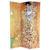 6' Double Sided Works of Klimt Room Divider, Block Bauer/Three Ages of Woman