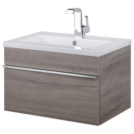 Trough Collection 24" Wall Mount Modern Bathroom Vanity