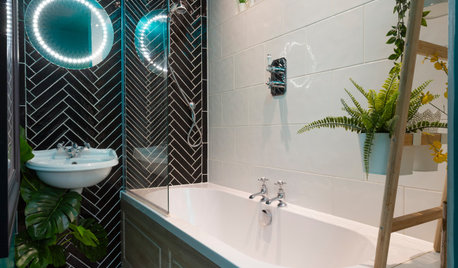 Room Tour: A Narrow Bathroom Gains Space and Style