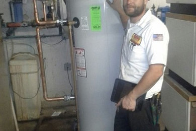 Commercial water heater installation.