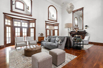 French country living room photo in Indianapolis