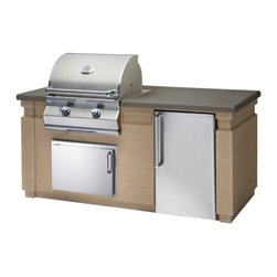 FireMagic Pre-Fab Grill Island With Refrigerator 76 Inch - Outdoor Cooking
