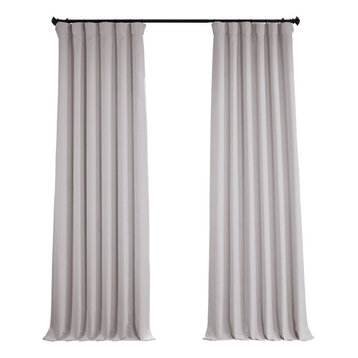 Faux Linen Room Darkening Curtain Single Panel, Birch, 50"x84"