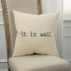 Black Taupe Canvas It Is Well Throw Pillow